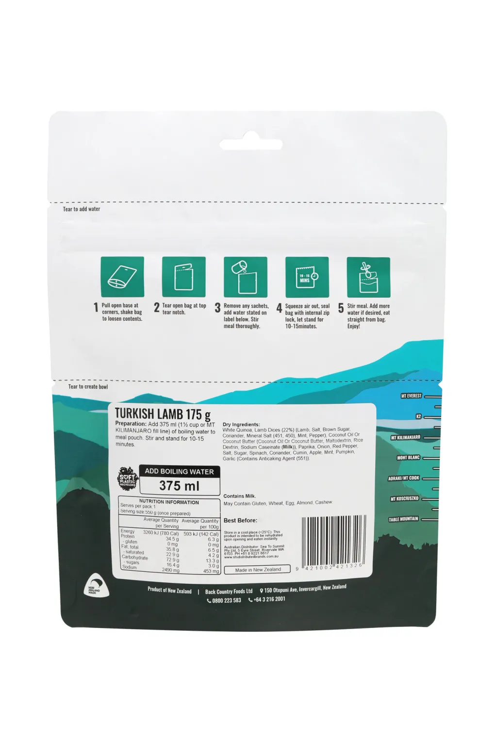 Back Country Elite Turkish Lamb 175g