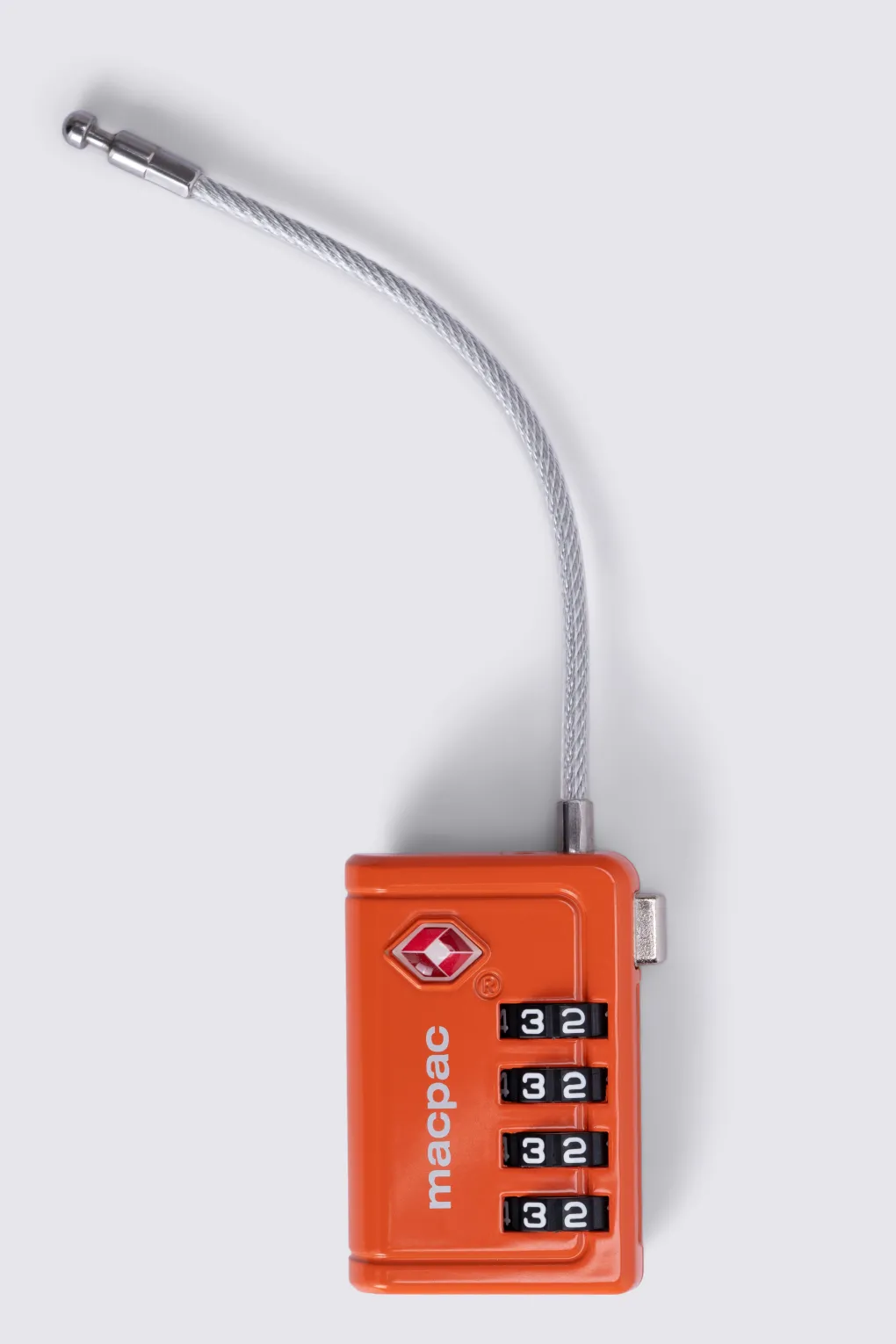 Macpac 4-dial Metal TSA 8 Cable Travel Padlock