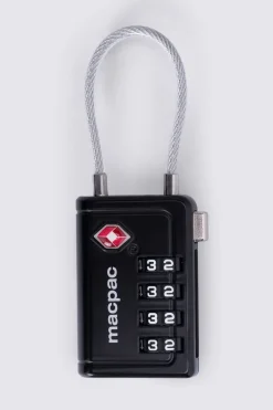 Macpac 4-dial Metal TSA 8 Cable Travel Padlock